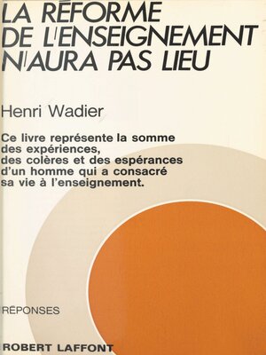 cover image of La réforme de l'enseignement n'aura pas lieu